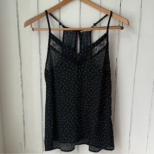 Promesa Black and White Polka Dot Lace Cami